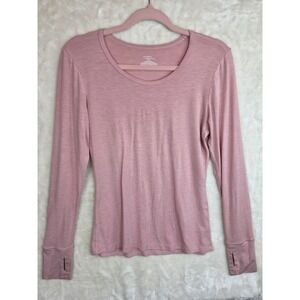 Modern Movement Womens Blush Heather Long Sleeve Thumbhole Top Size M F32KN327